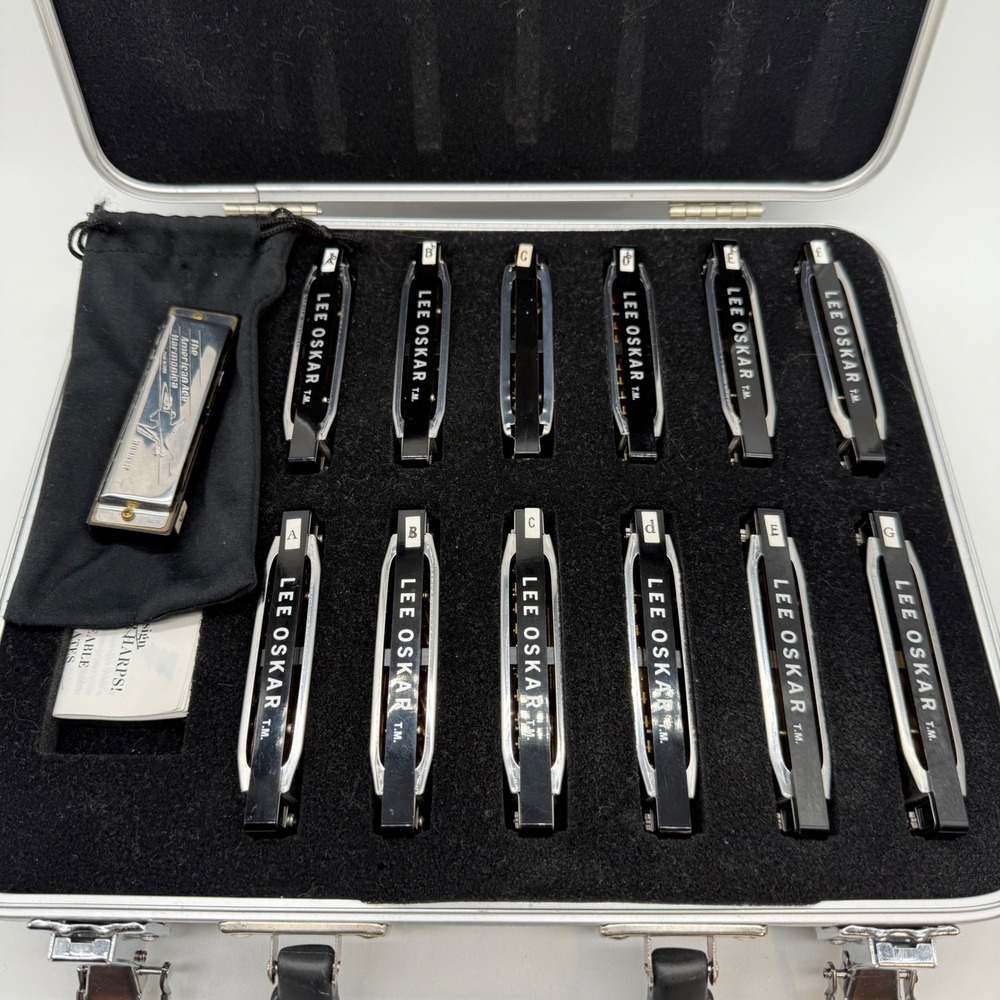 Lee Oskar Harmonica Set of 12 with Hohner American Ace and Hardshell Case